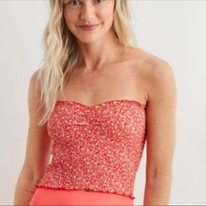 Aerie Ruched Tube Top and Shorts Set